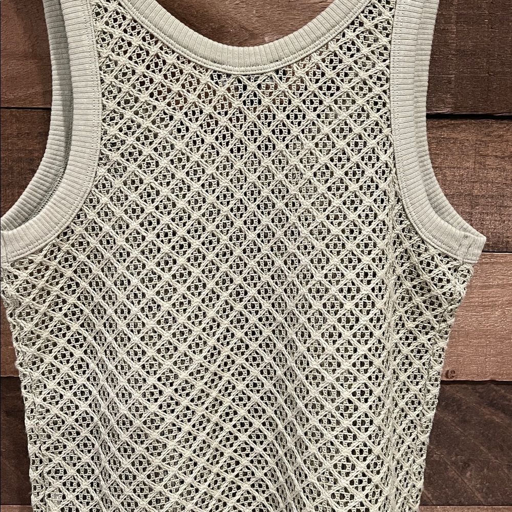J. Crew Women's Crochet Tank Top in Sage Green - Picture 6 of 7